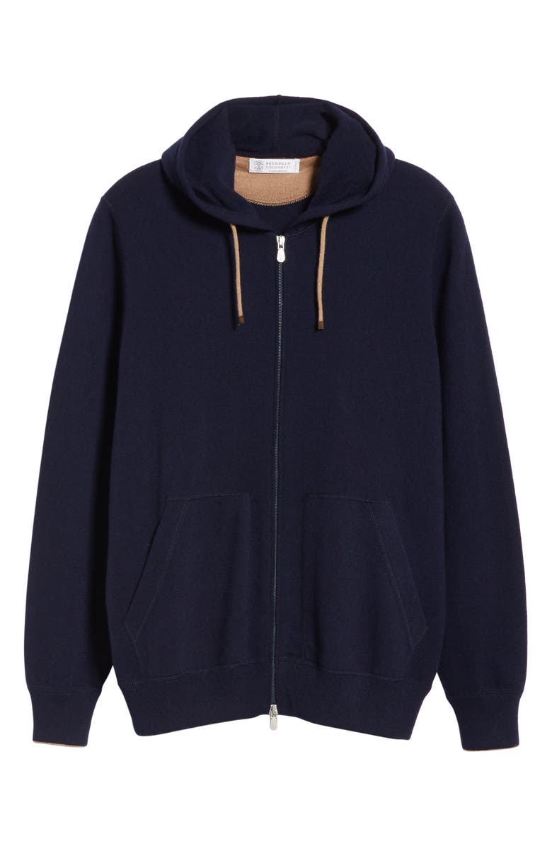 Brunello Cucinelli Cashmere Full Zip Hoodie, Alternate, color, 