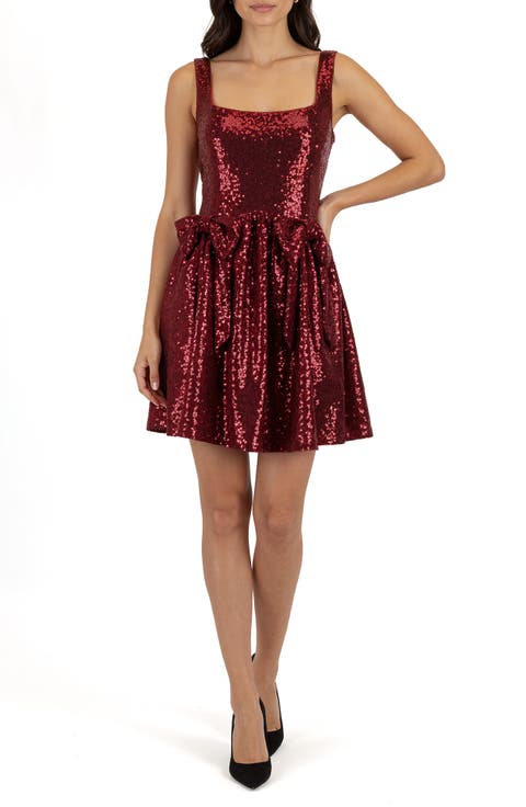 Bow Appliqué Sequin Minidress