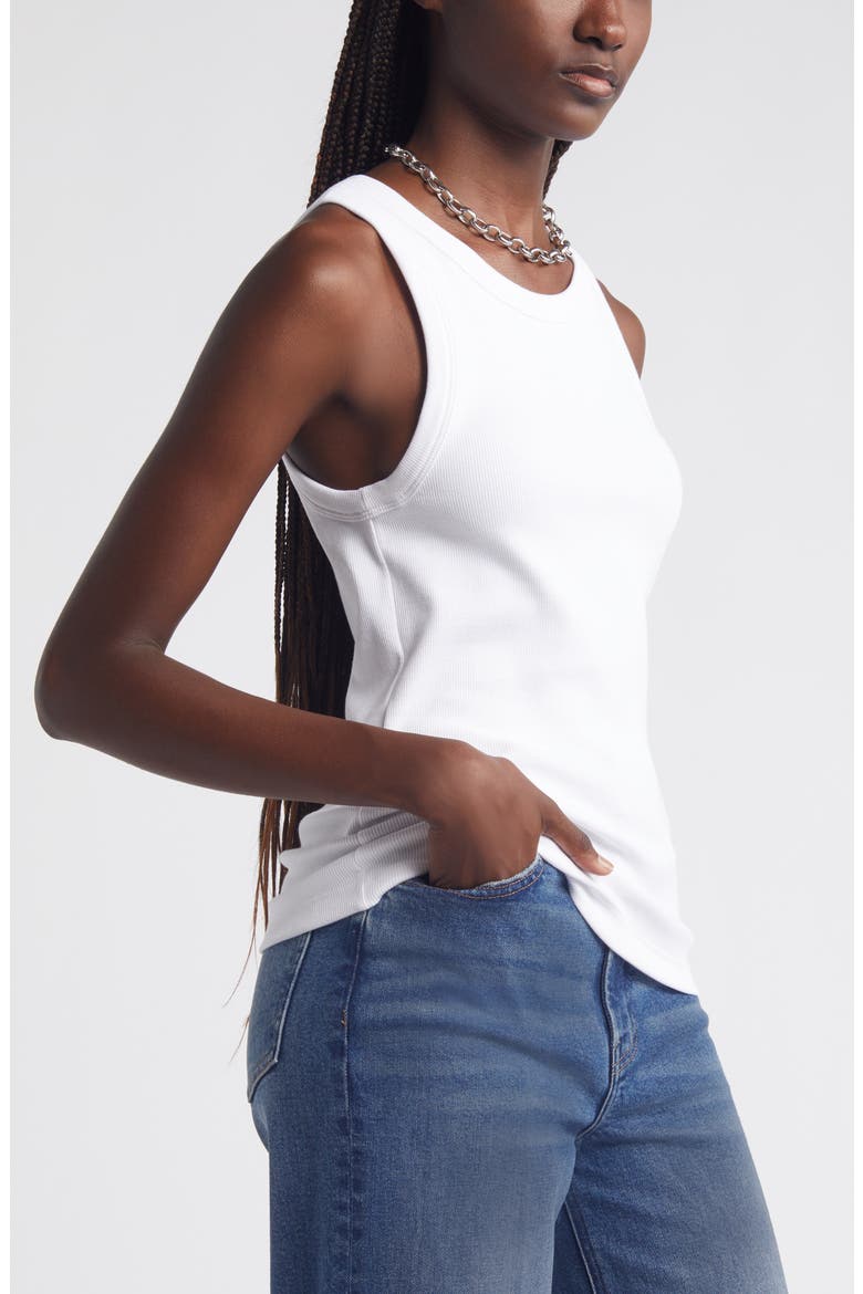 Everyday Cotton Rib Tank, Alternate, color, WHITE