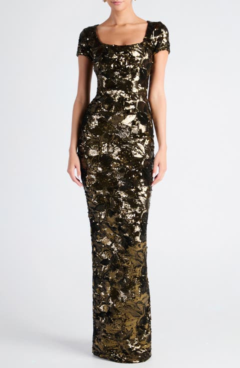 Danny Sequin Column Gown