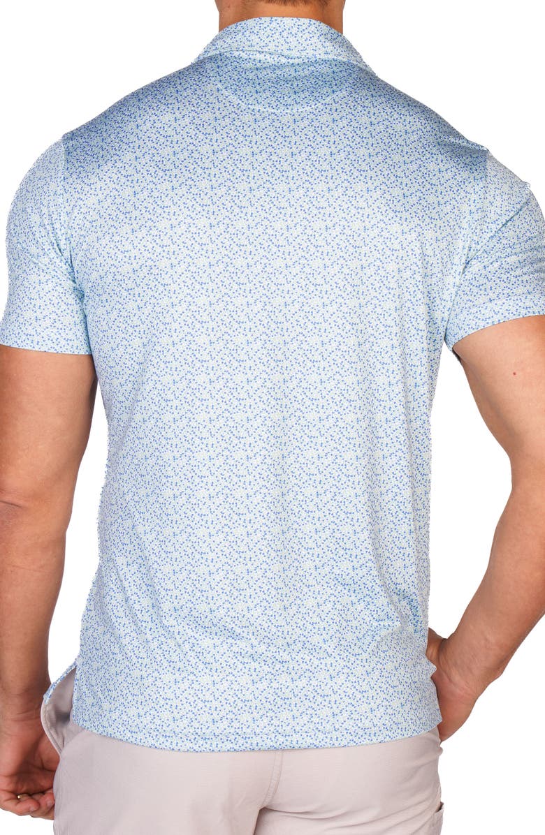 TailorByrd Ditsy Floral Performance Golf Polo, Alternate, color, Blue
