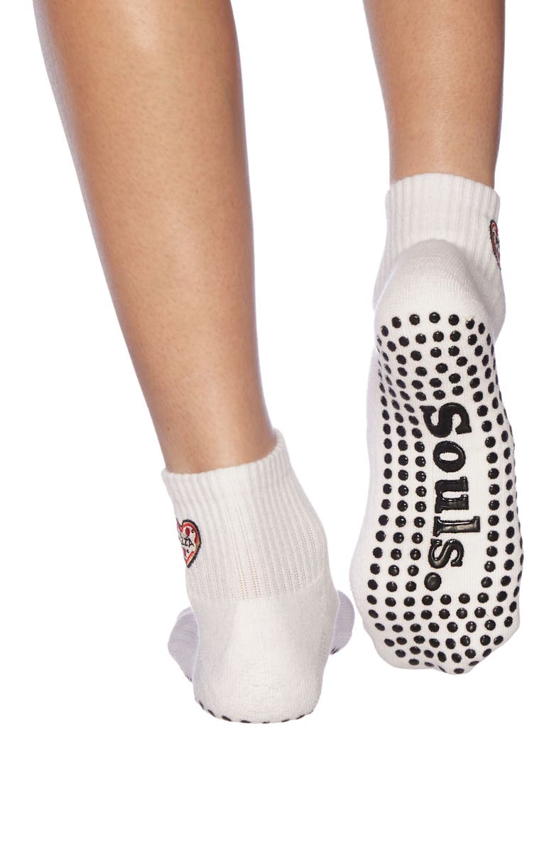 Souls. Pizza Ankle Grip Socks, Alternate, color, White