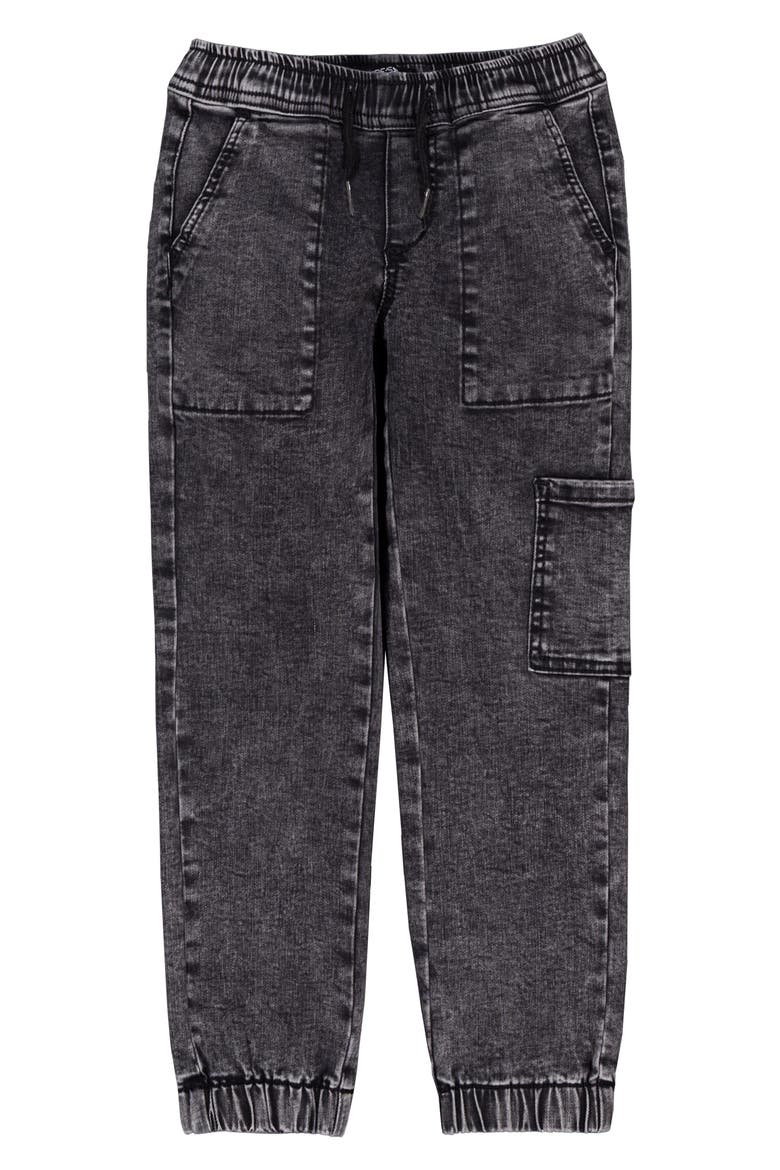 Kids' Legend Cargo Denim Joggers, Alternate, color, BLACK