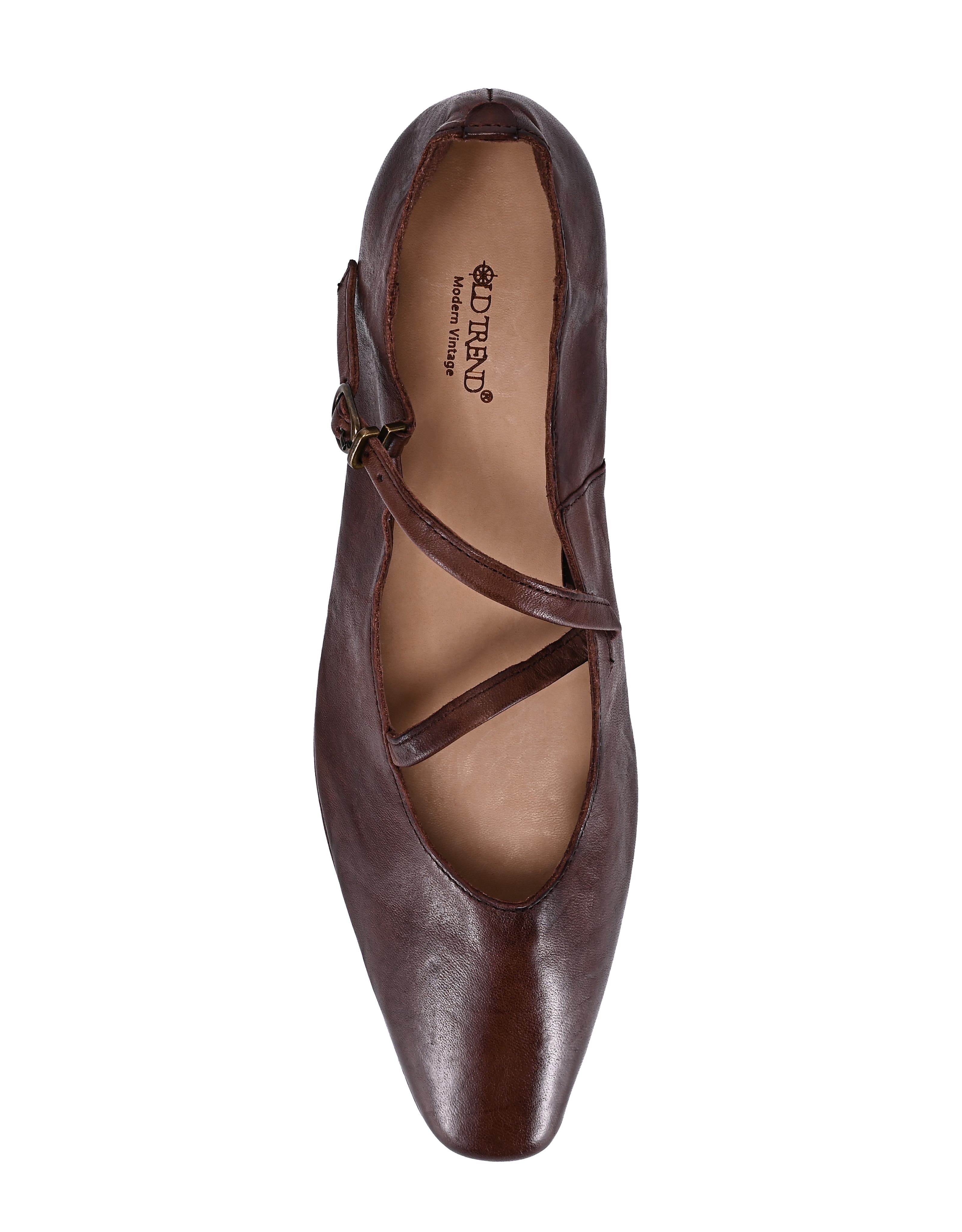 Ribbon Genuine Leather Elegant Strap Mary Jane Heel, Alternate, color, Coffee
