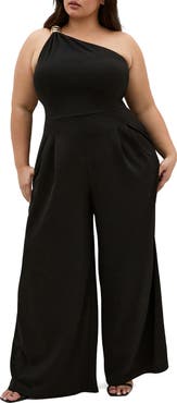 City Chic Amber Asymmetric One-Shoulder Jumpsuit