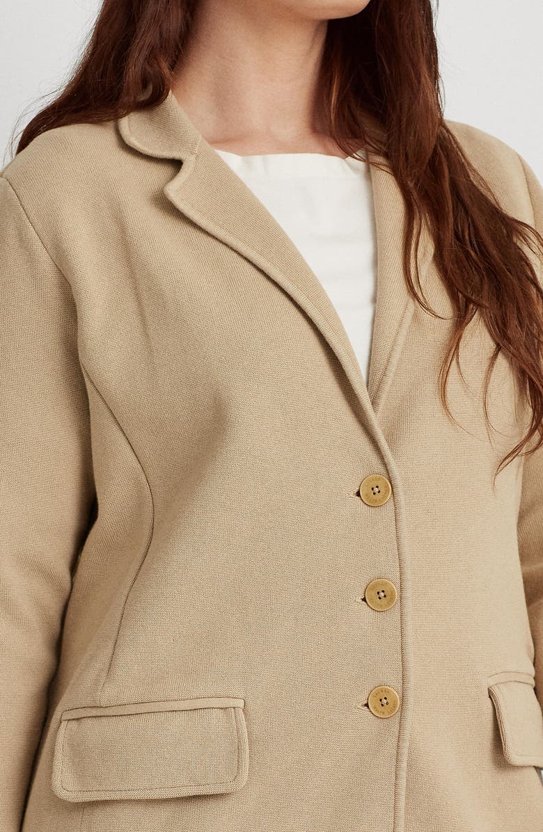 Lauren Ralph Lauren Combed Cotton Blazer, Alternate, color, Birch Tan