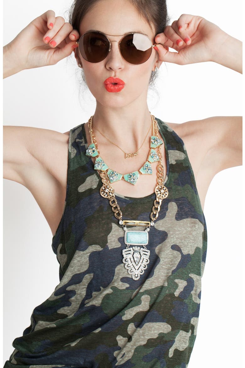 Embellished Collar Necklace, Alternate, color, MINT MULTI/ CLEAR/ GOLD