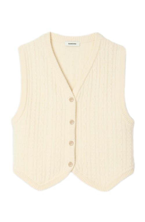 Sandro Cable Knit Jacket In Neutral