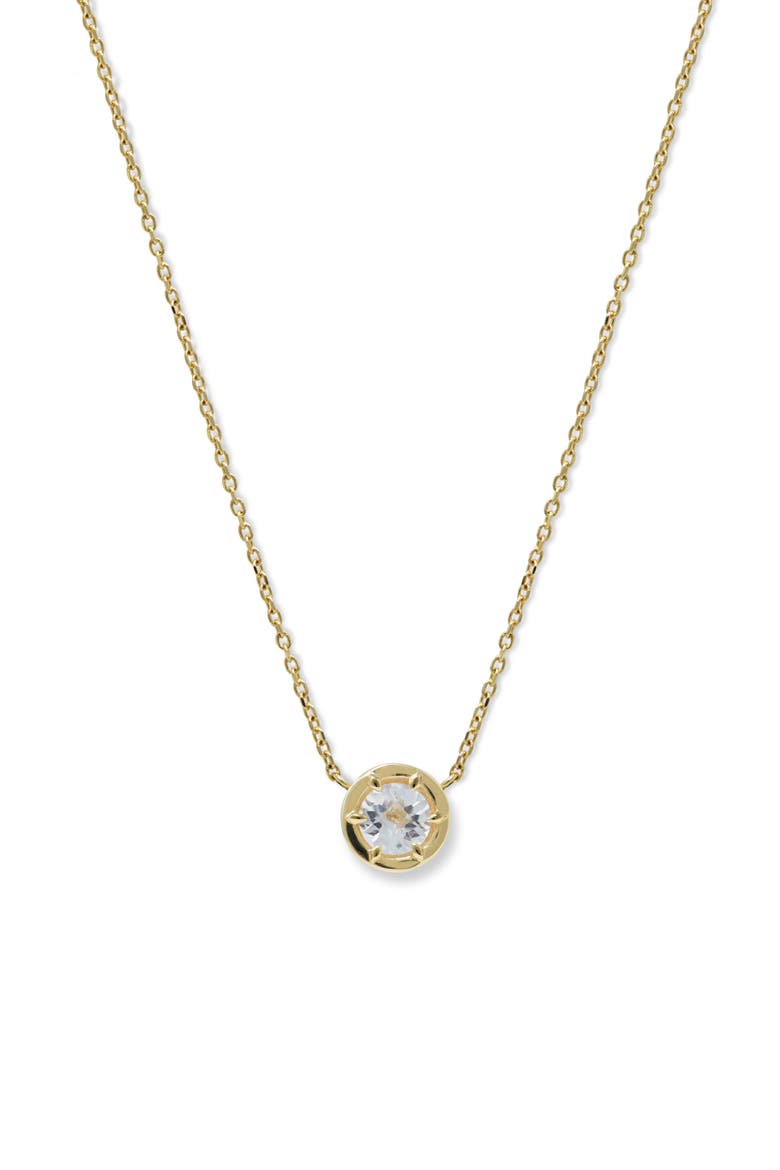 Mélia Kate Solitaire Pendant Necklace, Main, color, 14K YELLOW GOLD/ CLEAR TOPAZ
