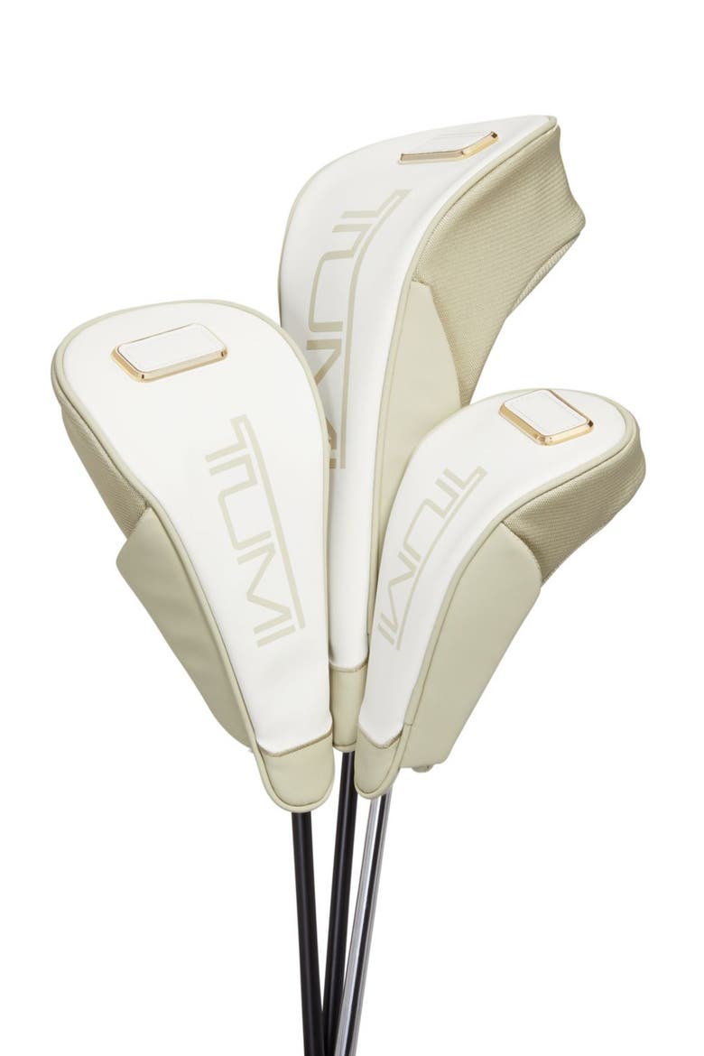 Set of 3 Golf Club Covers, Main, color, OFF WHITE/ TAN