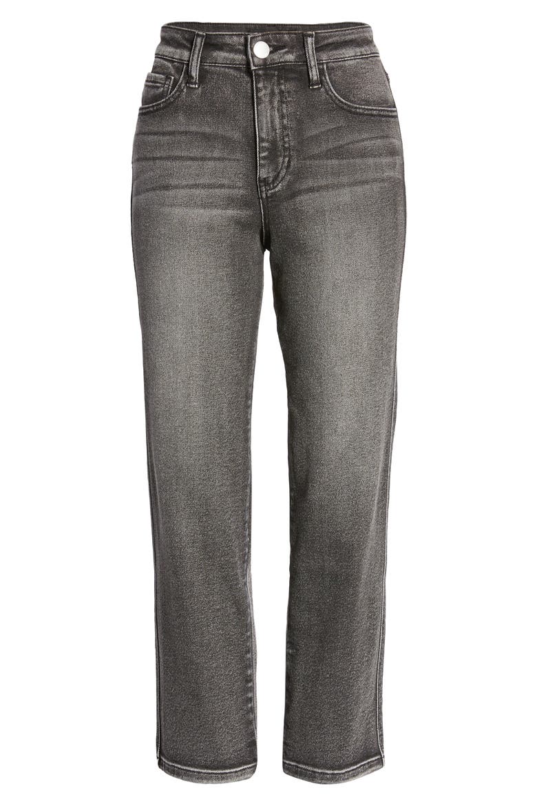 Ankle Straight Leg Jeans, Alternate, color, WASHED BLACK