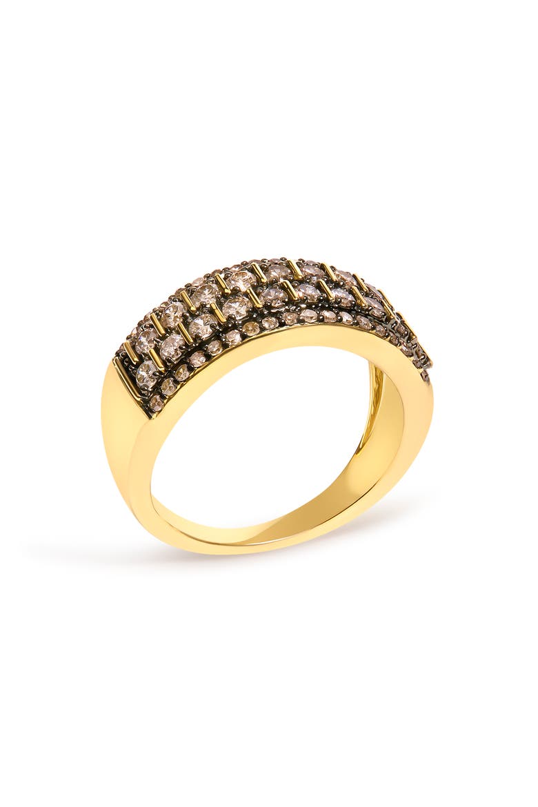 10K Yellow Gold Plated .925 Sterling Silver 3/4 ctw Champagne Diamond Band Ring, Alternate, color, Yellow Gold over Silver