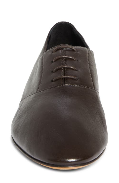 The Row Hereditas Leather Oxford Shoes In Laquer Brown