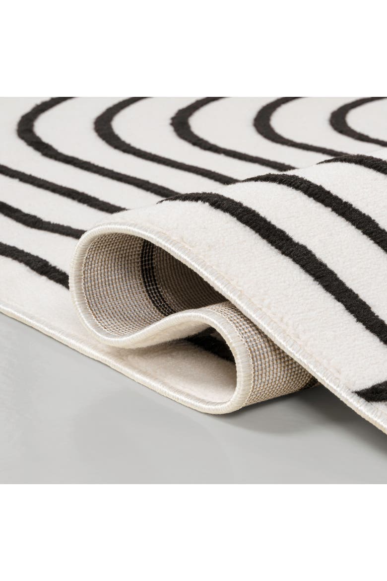 Odense High-Low Minimalist Angle Geometric Indoor/Outdoor Area Rug, Alternate, color, Black/White