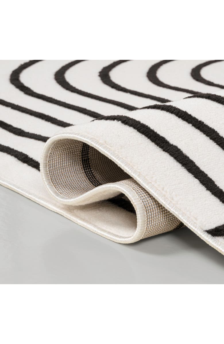 JONATHAN Y Odense High-Low Minimalist Angle Geometric Indoor/Outdoor Area Rug, Alternate, color, Black/White