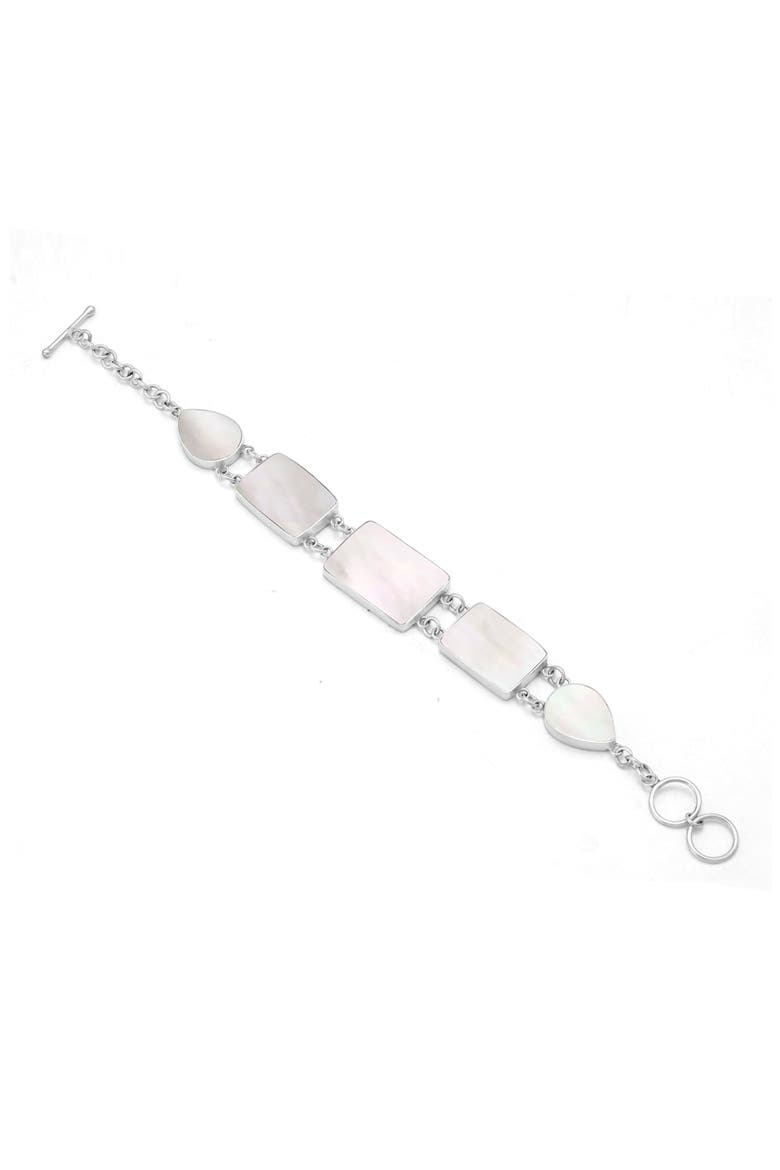 Sterling Silver Station Line Bracelet, Main, color, WHITE