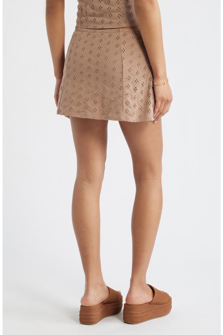 Cotton Eyelet Miniskort, Alternate, color, BROWN FRESCO