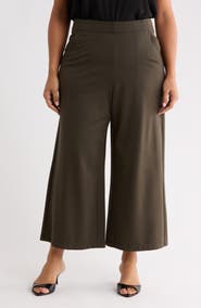 MAX STUDIO Ponte Knit Crop Wide Leg Pants
