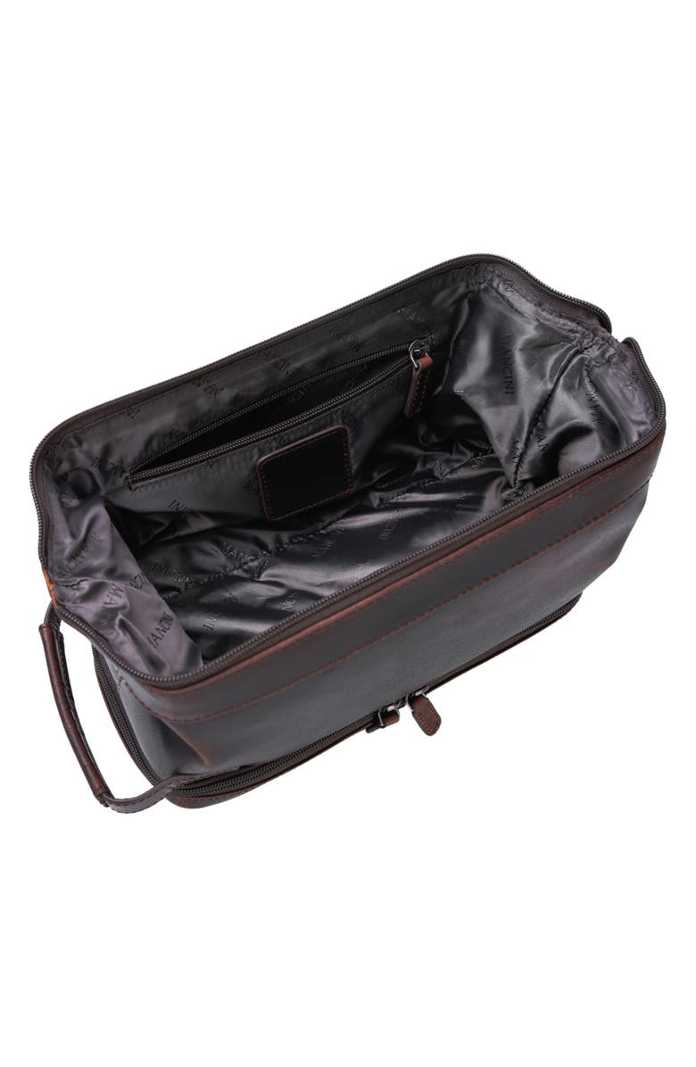 Mancini Buffalo Collection Organizer Toiletry Bag, Alternate, color, Brown