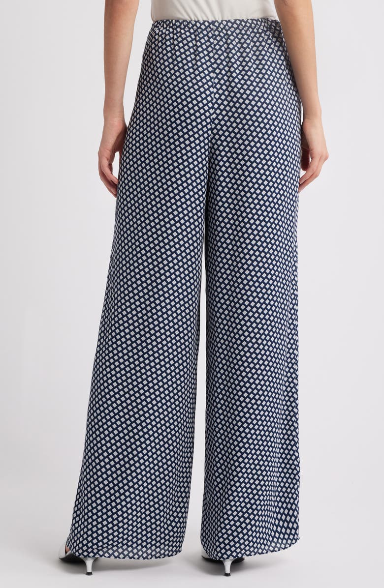 Theory Geo Print Wide Leg Pants, Alternate, color, Sapphire Multi