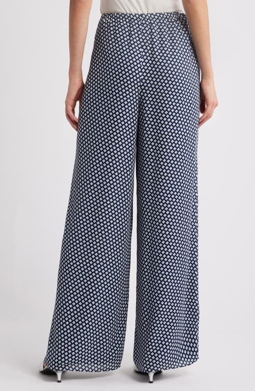 Theory Geo Print Wide Leg Pants In Sapphire Multi