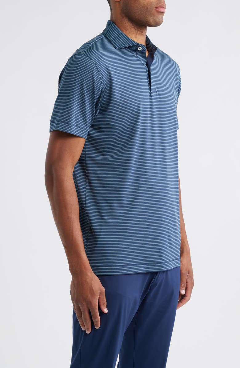 Peter Millar Crown Crafted Ballad Stripe Performance Jersey Polo, Alternate, color, Navy