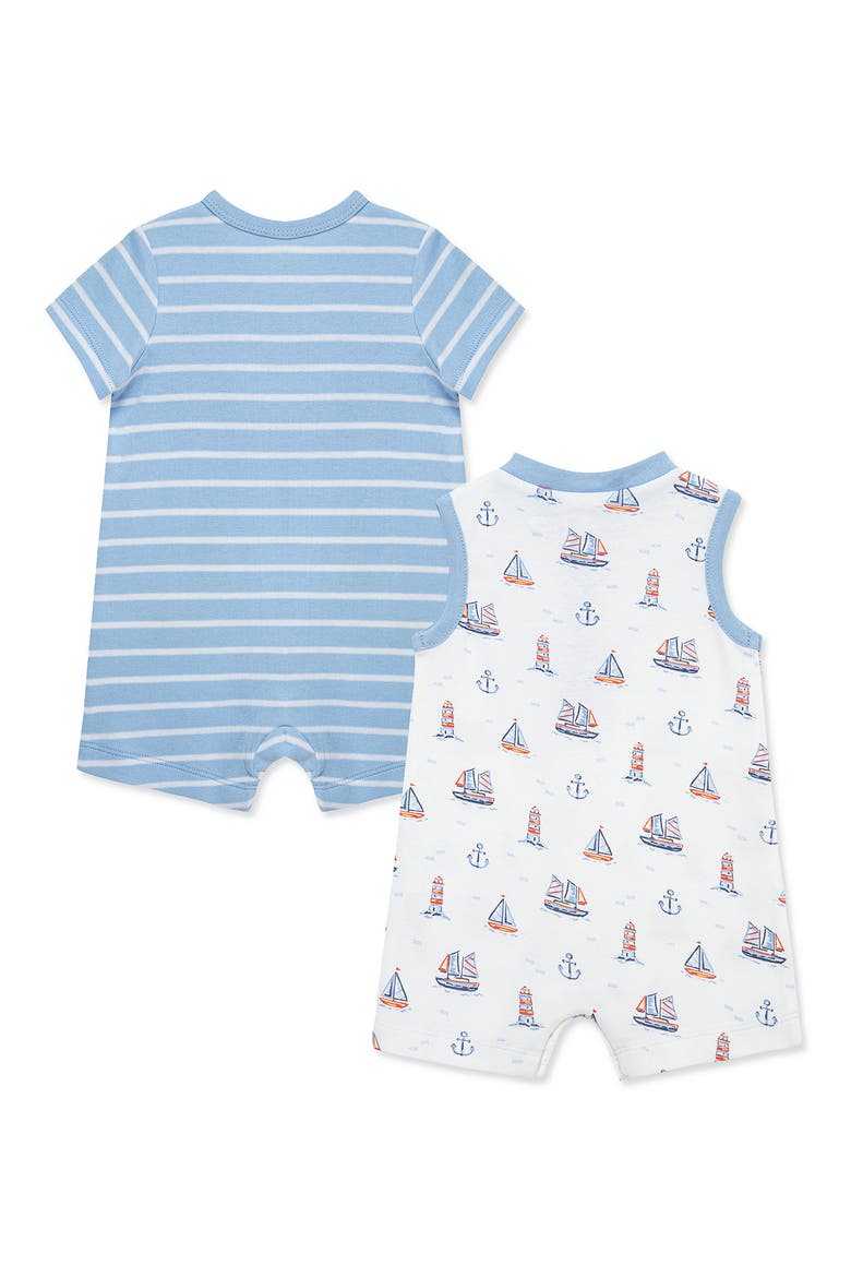 Nautical 2-Pack Rompers, Alternate, color, BLUE