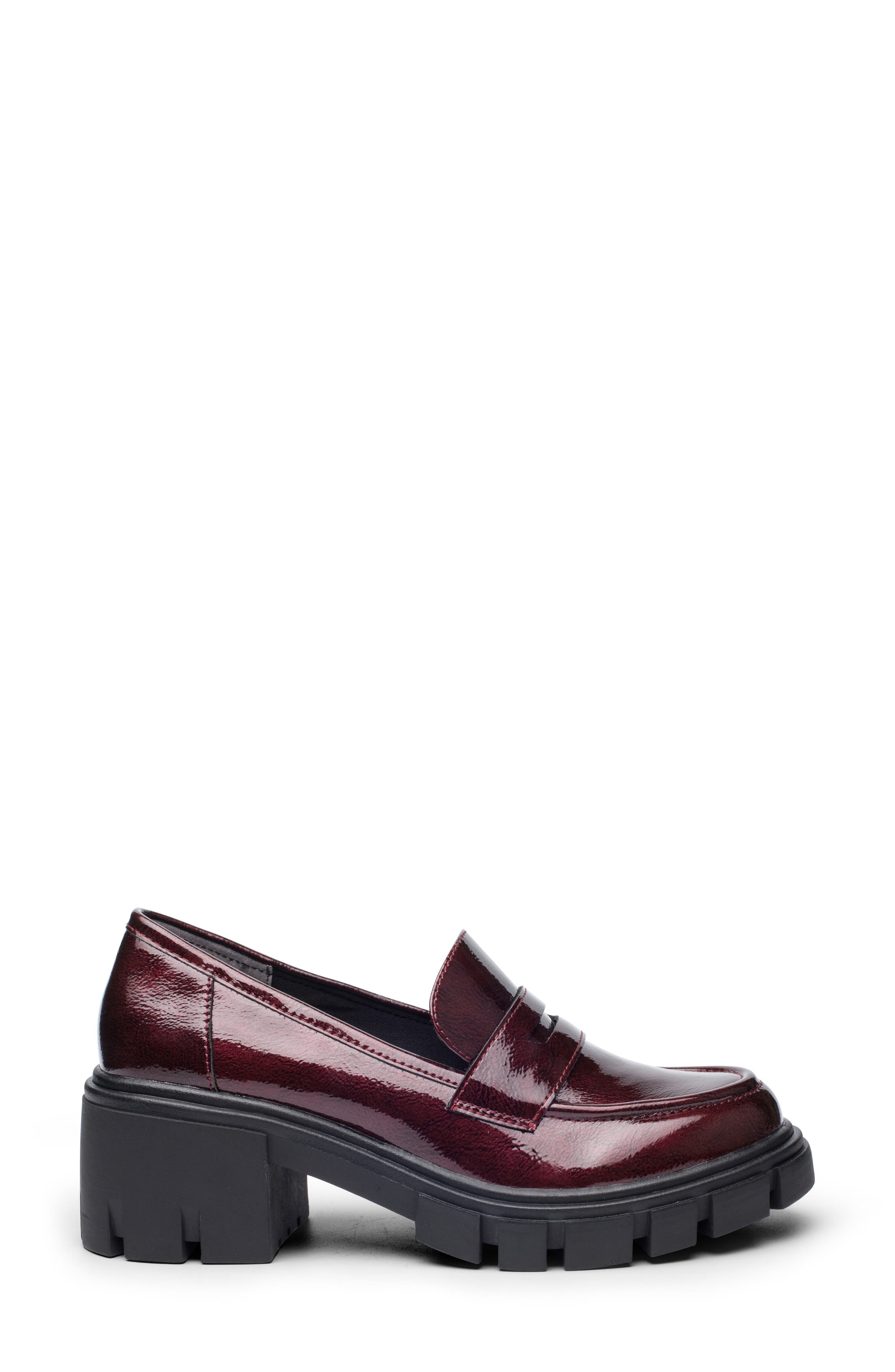 Skye Block Heel Loafer, Alternate, color, BURGUNDY
