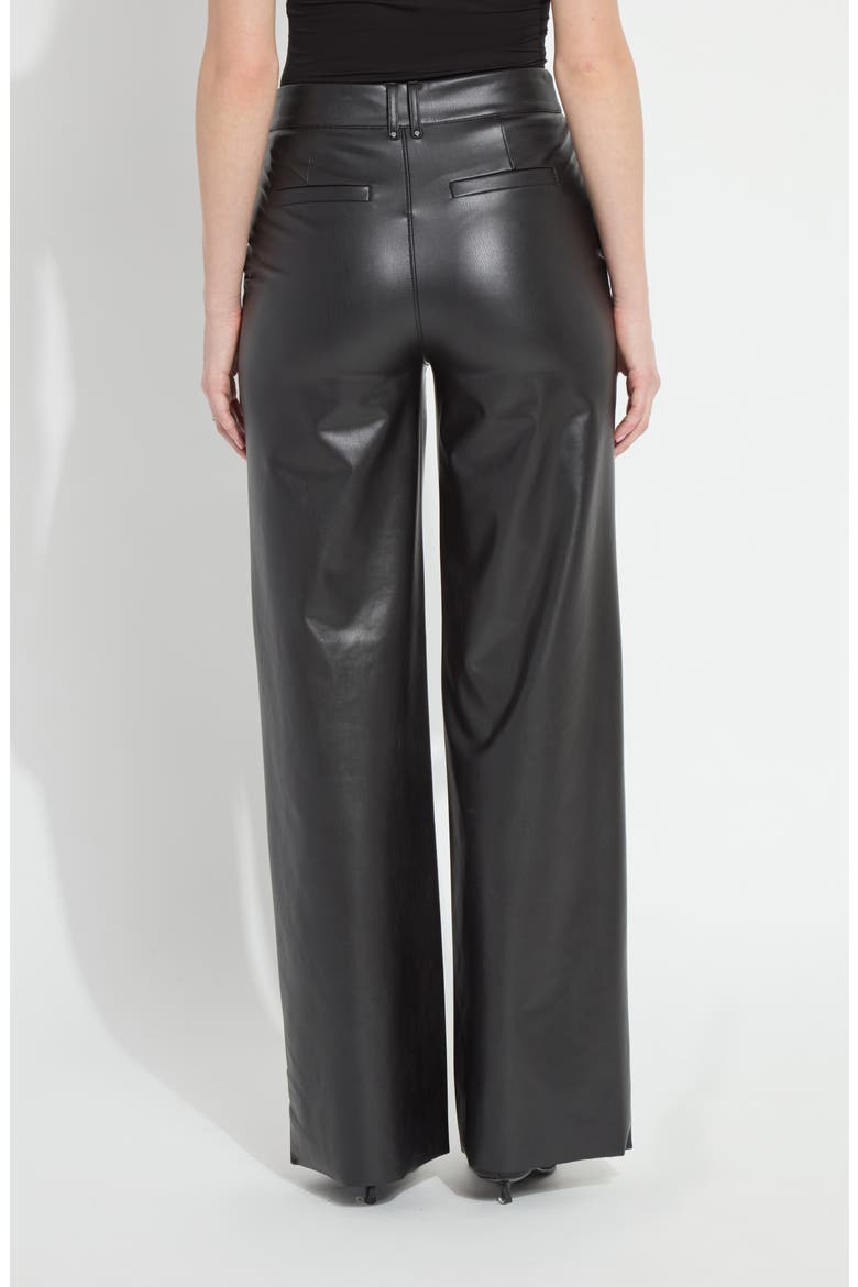 Ada Faux Leather Wide Leg Pants, Alternate, color, BLACK