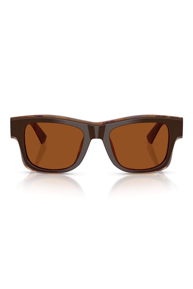 52mm Square Sunglasses, Main, color, TOP BROWN/ PEARL GOLD BROWN