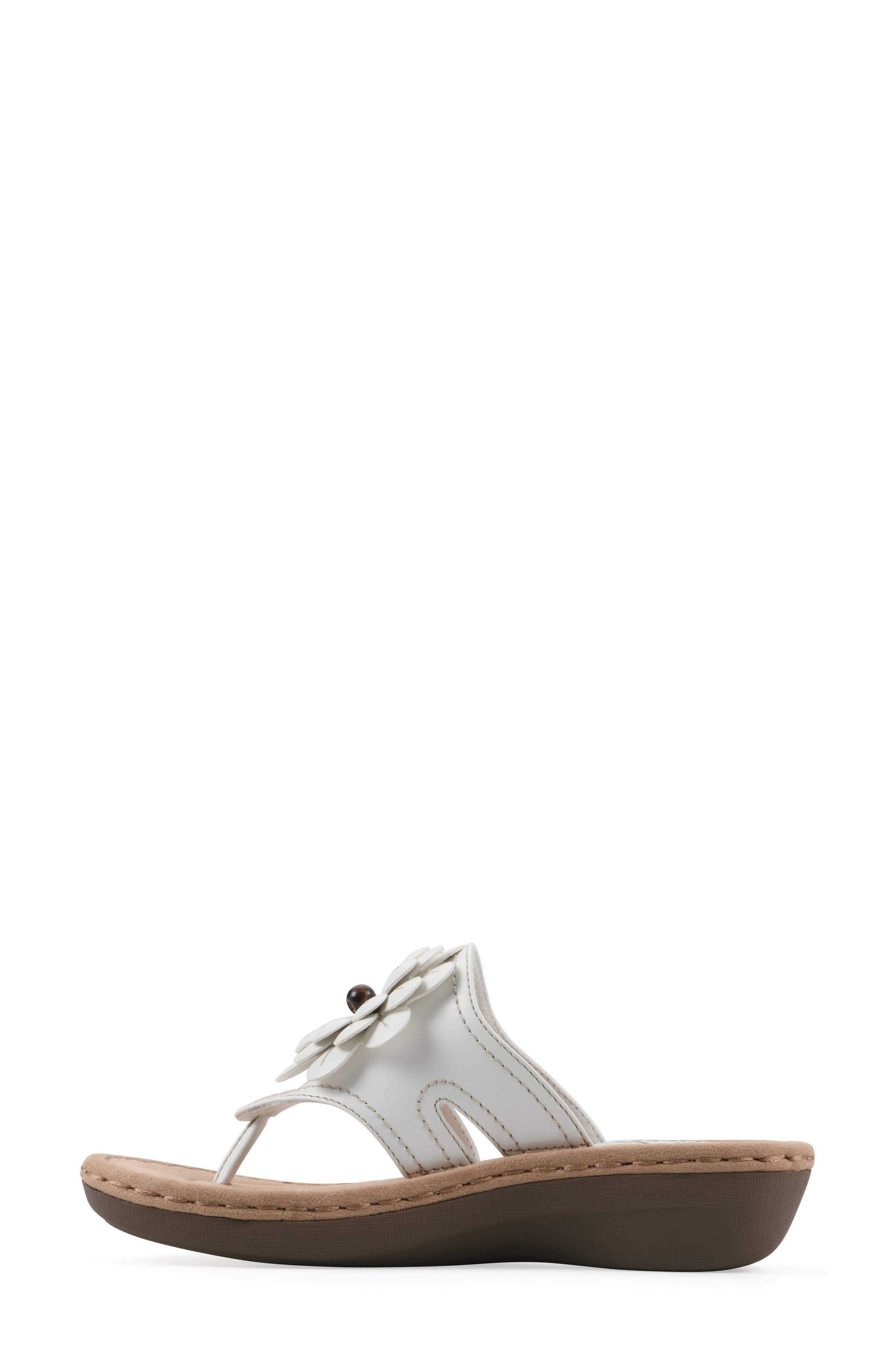 Cashlyn Floral Mini Wedge Sandal - Wide Width Available, Alternate, color, WHITE/ BURNISHED/ SMOOTH