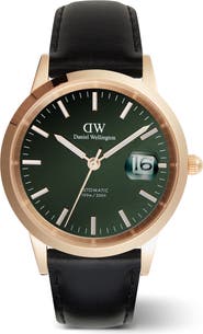 Daniel Wellington Iconic Automatic Sheffield Leather Strap Watch, 40mm