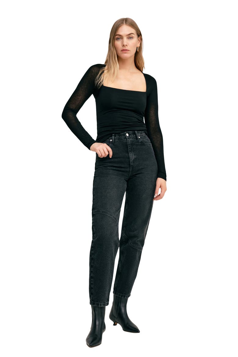 Lonnie Long Sleeve Top, Alternate, color, BLACK