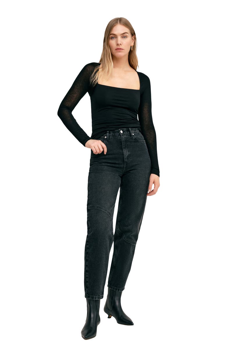 Marcella Lonnie Long Sleeve Top, Alternate, color, Black