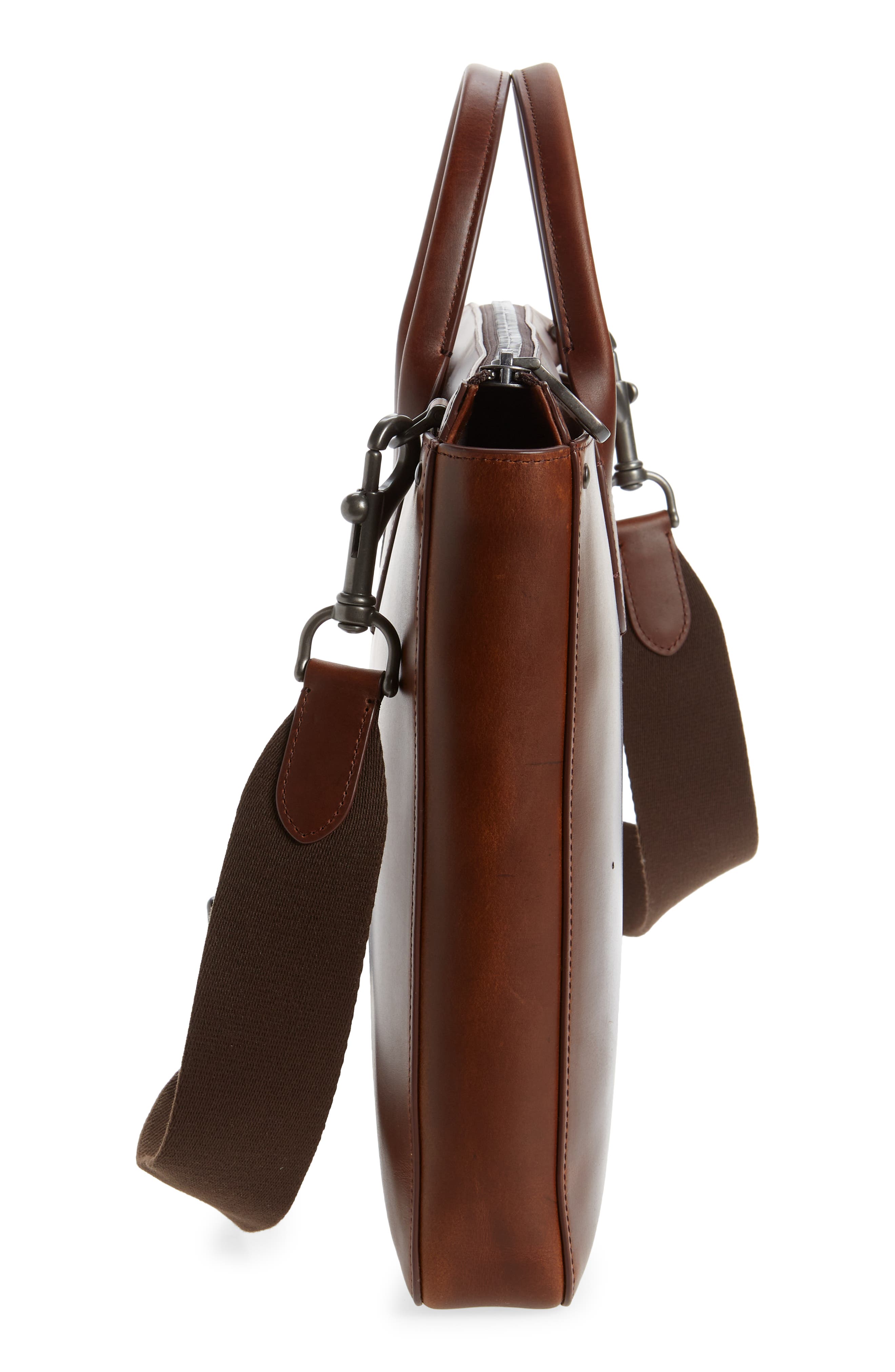Shinola The Slim Traveler Leather Briefcase, Alternate, color, 