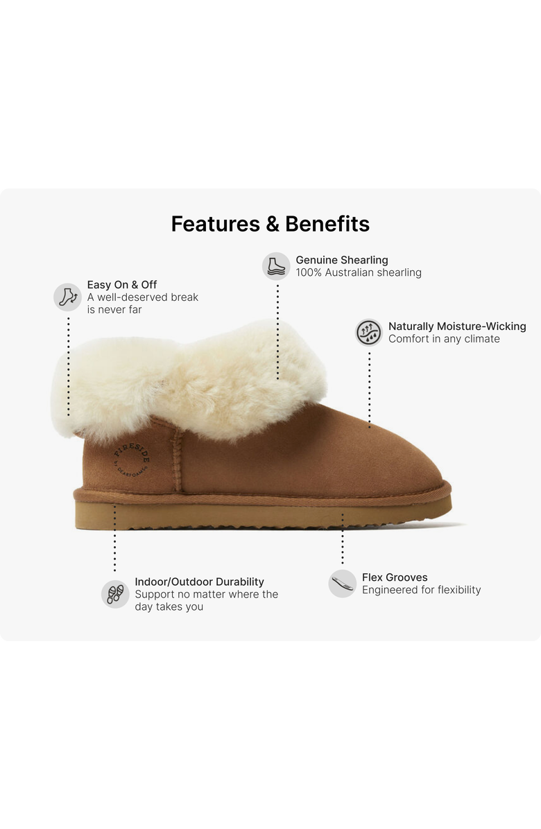 DEARFOAMS Fireside Perth Genuine Shearling Foldover Boot, Alternate, color, Black
