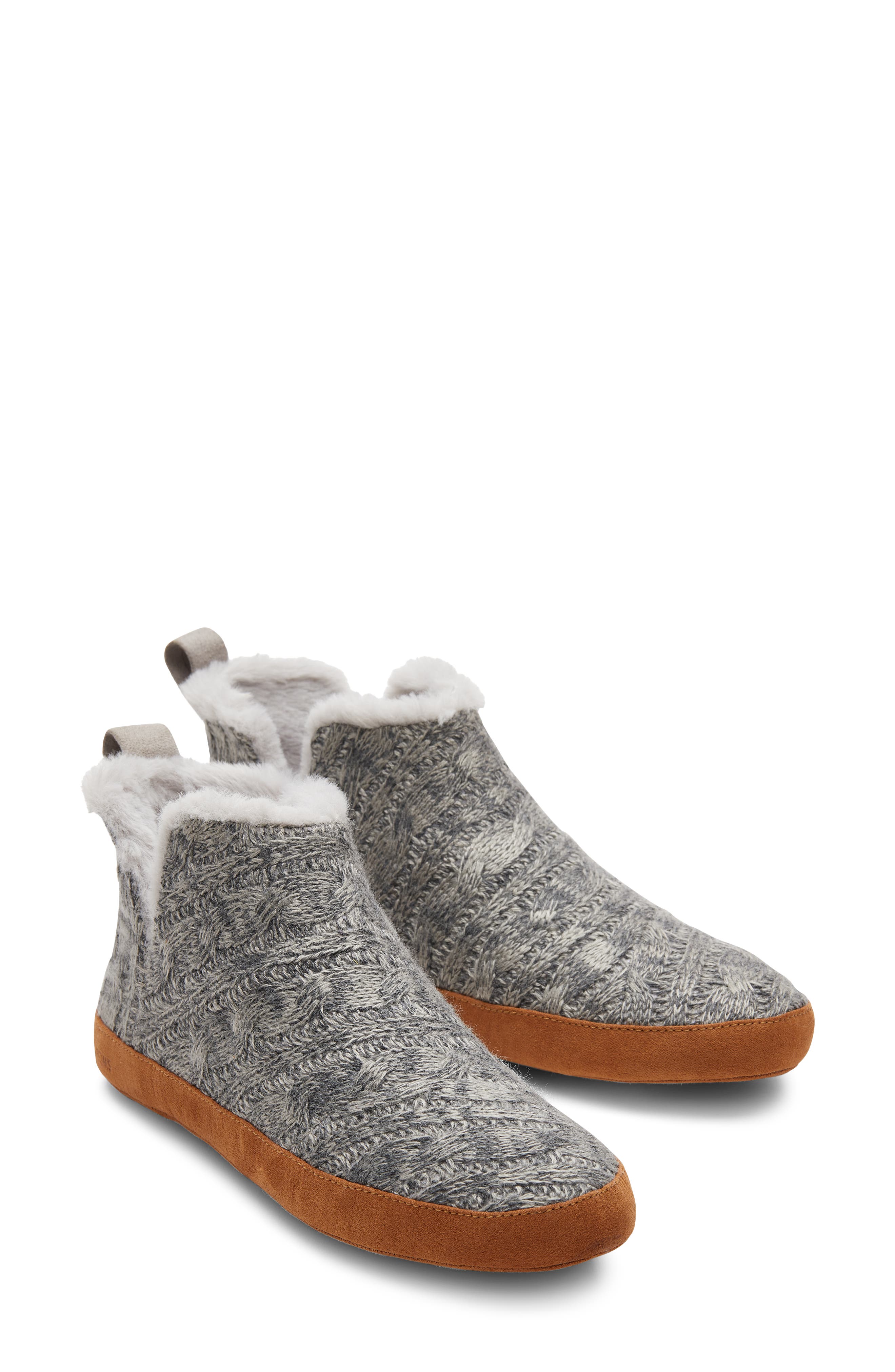 TOMS Lola Faux Shearling Knit Slipper, Main, color, 
