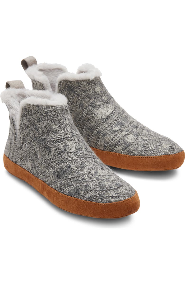 TOMS Lola Faux Shearling Knit Slipper, Main, color,