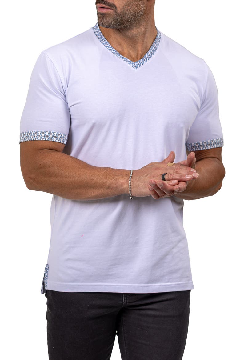 Edison Marthyr0001 White Cotton V-Neck T-Shirt, Alternate, color, WHITE