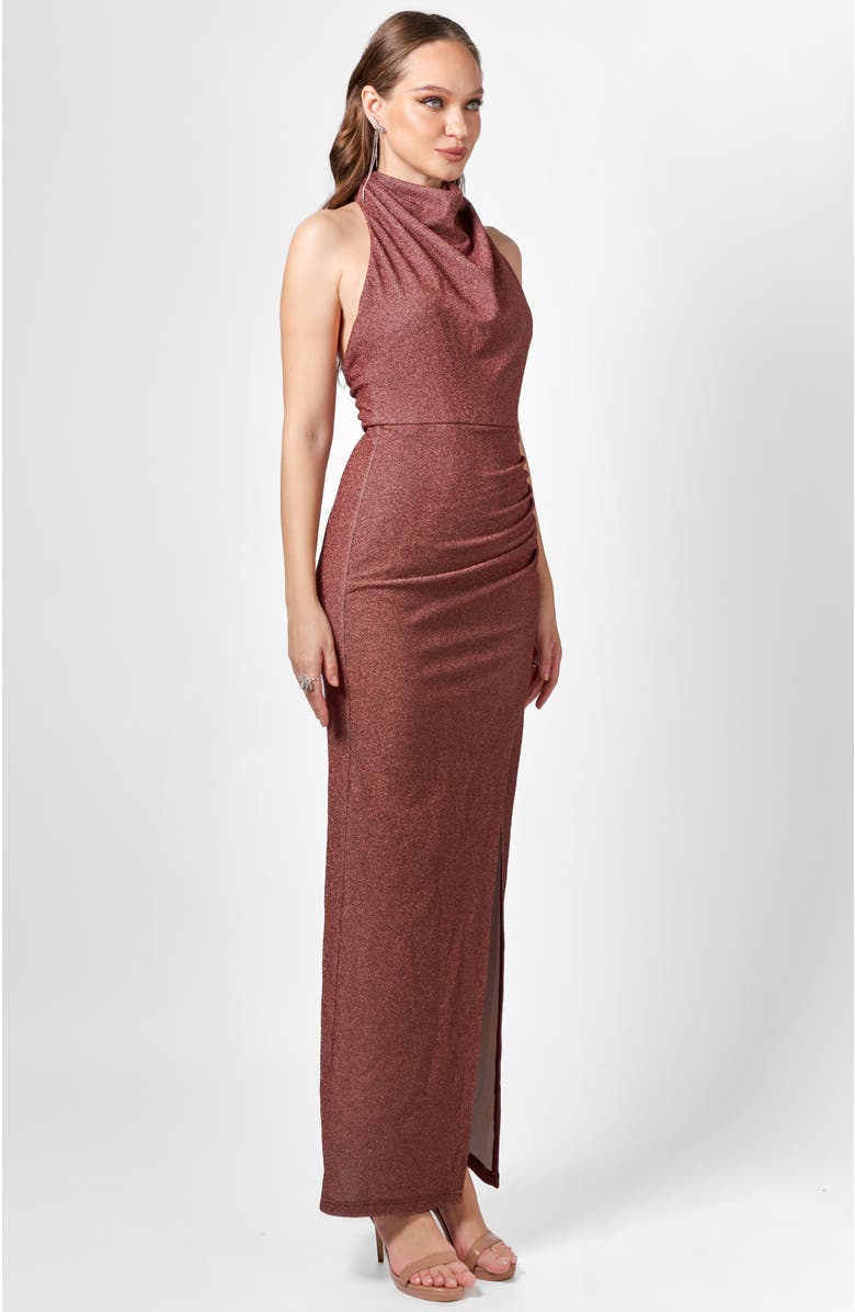 Bariano Allie High Neck Cowl Maxi, Alternate, color, Mocha