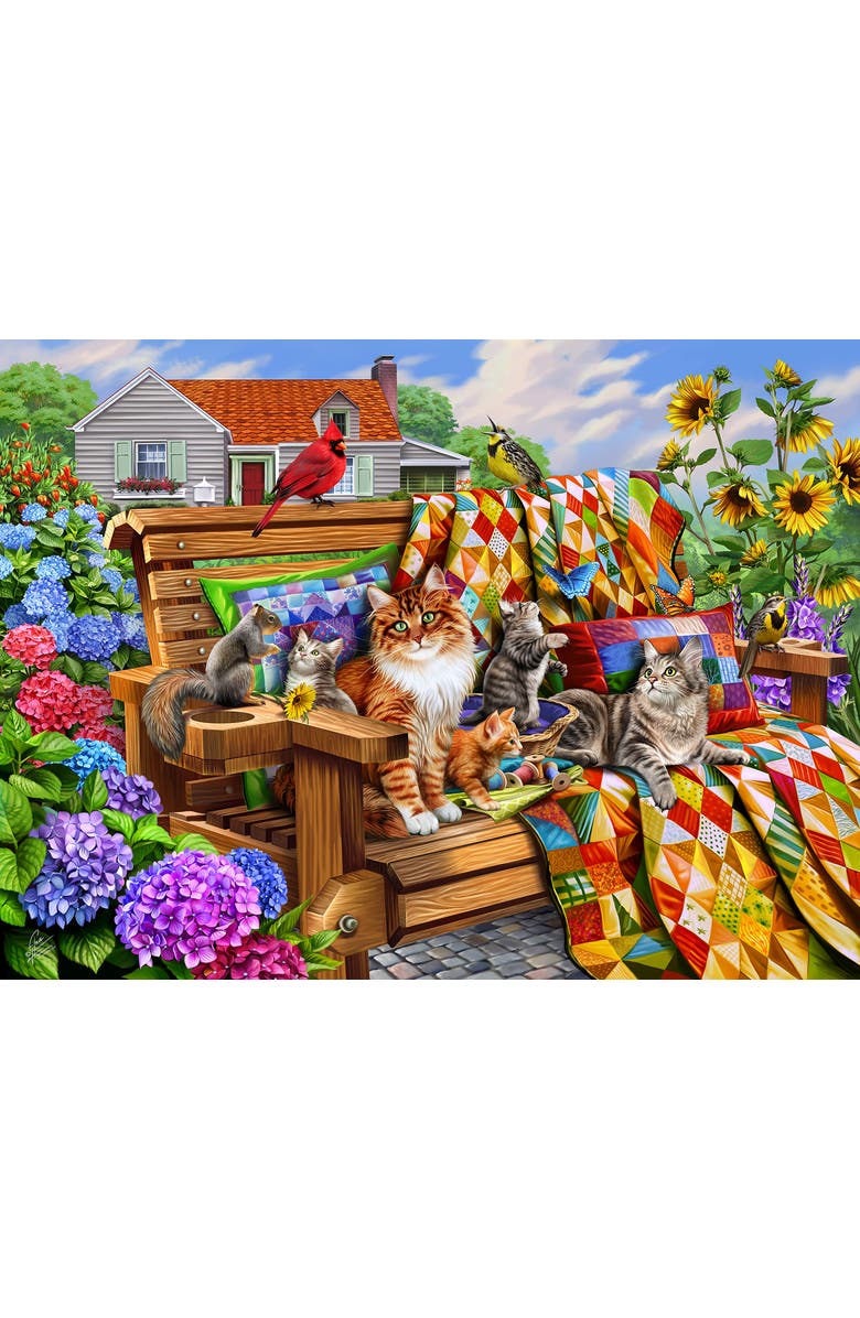 Sunsout Cats and Quilts 1000 piece Jigsaw Puzzle for Adults, Alternate, color, Multicolor