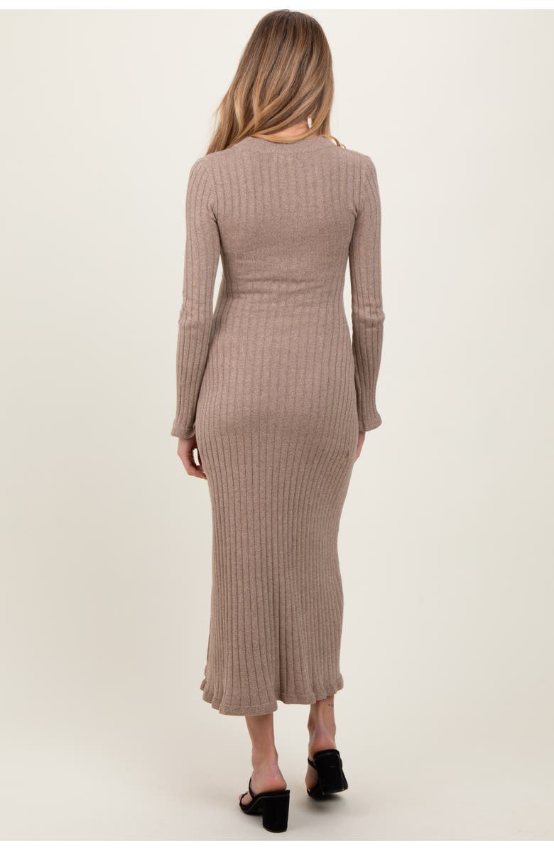PinkBlush Ribbed Knit Midi Sweater Dress, Alternate, color, Mocha