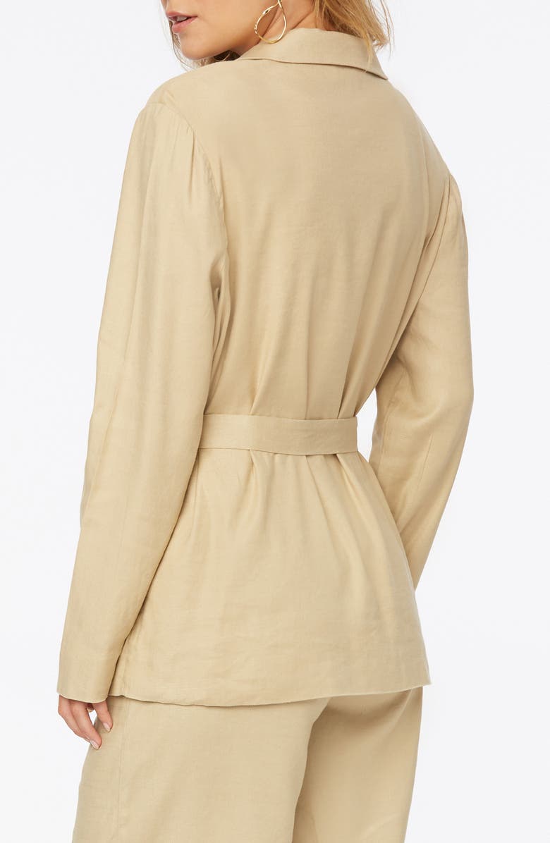 NYDJ Belted Linen Blend Blazer, Alternate, color, 
