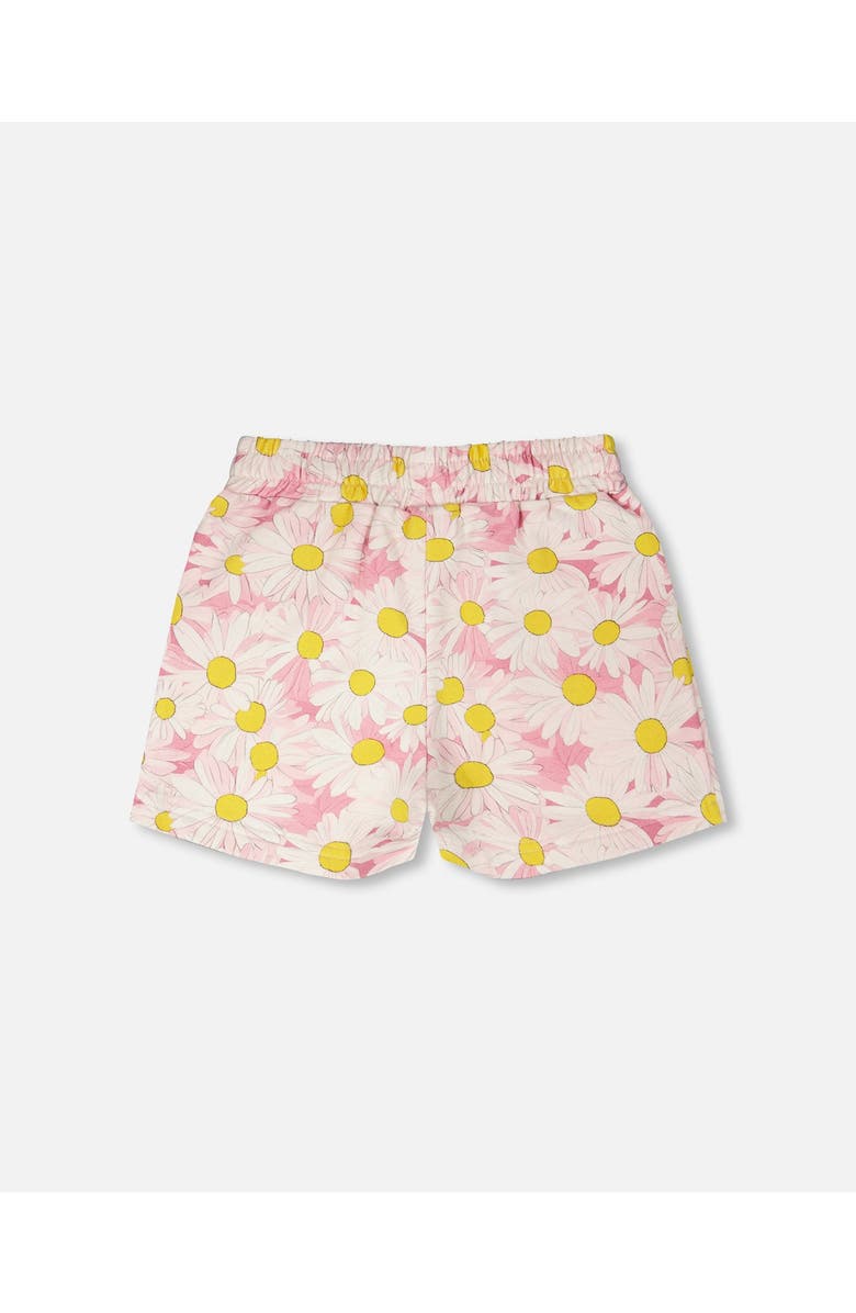 Deux par Deux French Terry Daisies Shorts, Alternate, color, Pink Printed Daisies