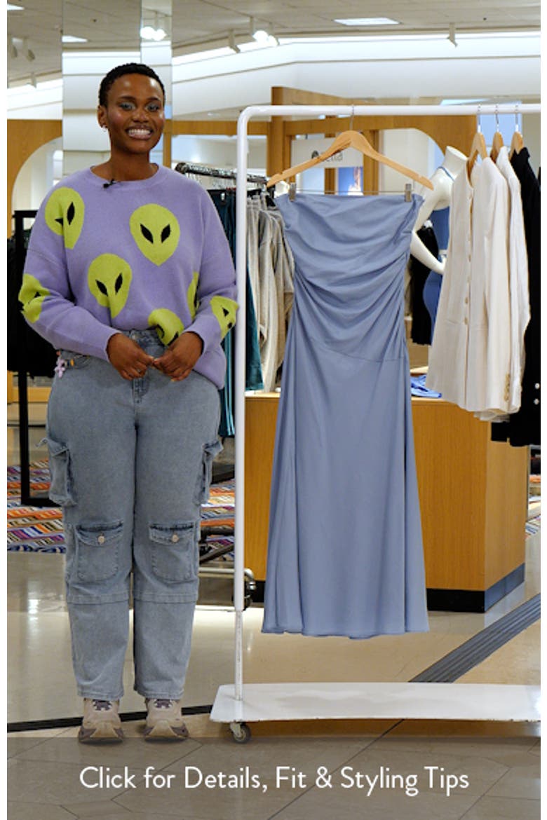 Caricia Strapless Side Ruched Midi Dress video