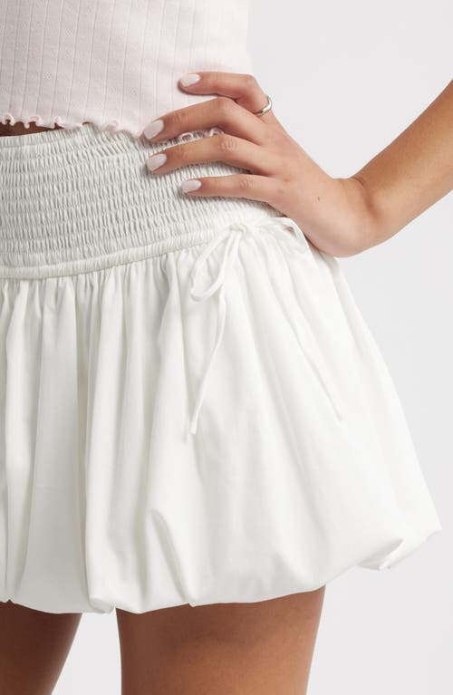 Bp. Bubble Hem Miniskirt In White Blanc