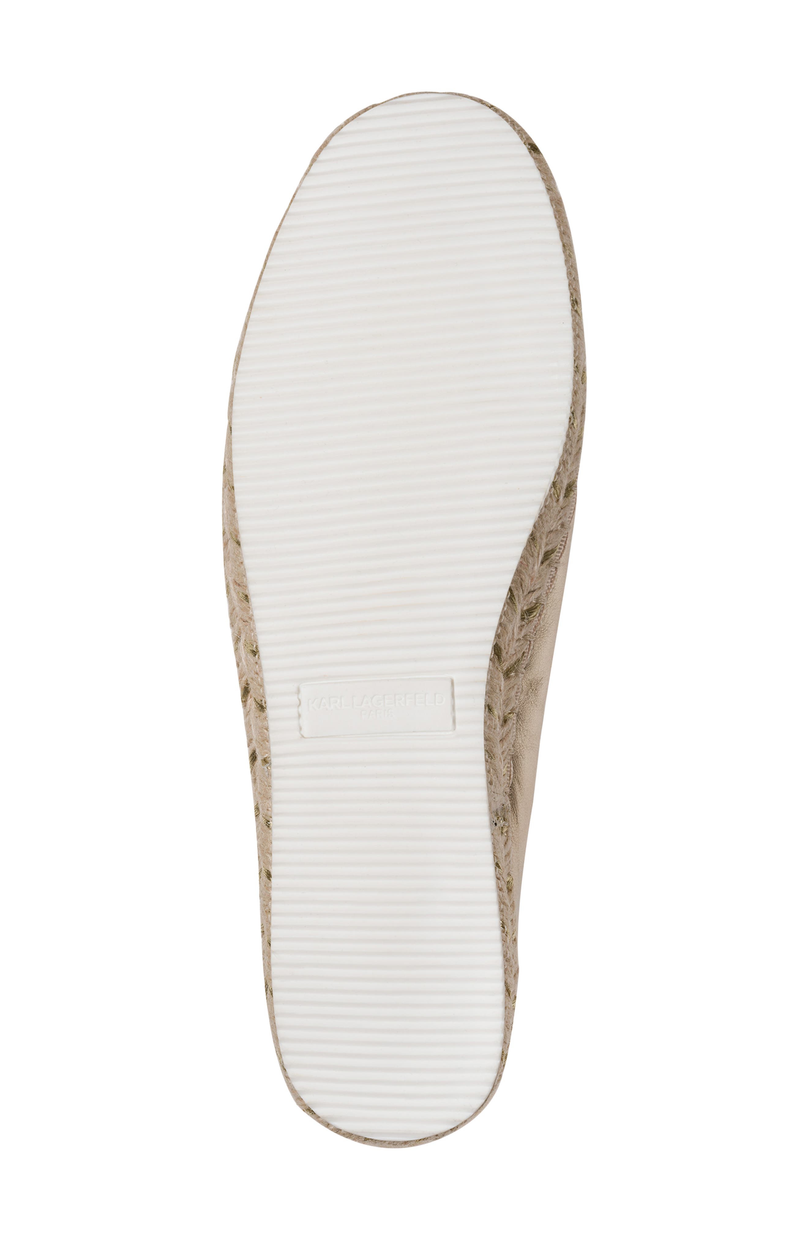 KARL LAGERFELD PARIS Michaela Macaron Espadrille Flat, Alternate, color, White Gold