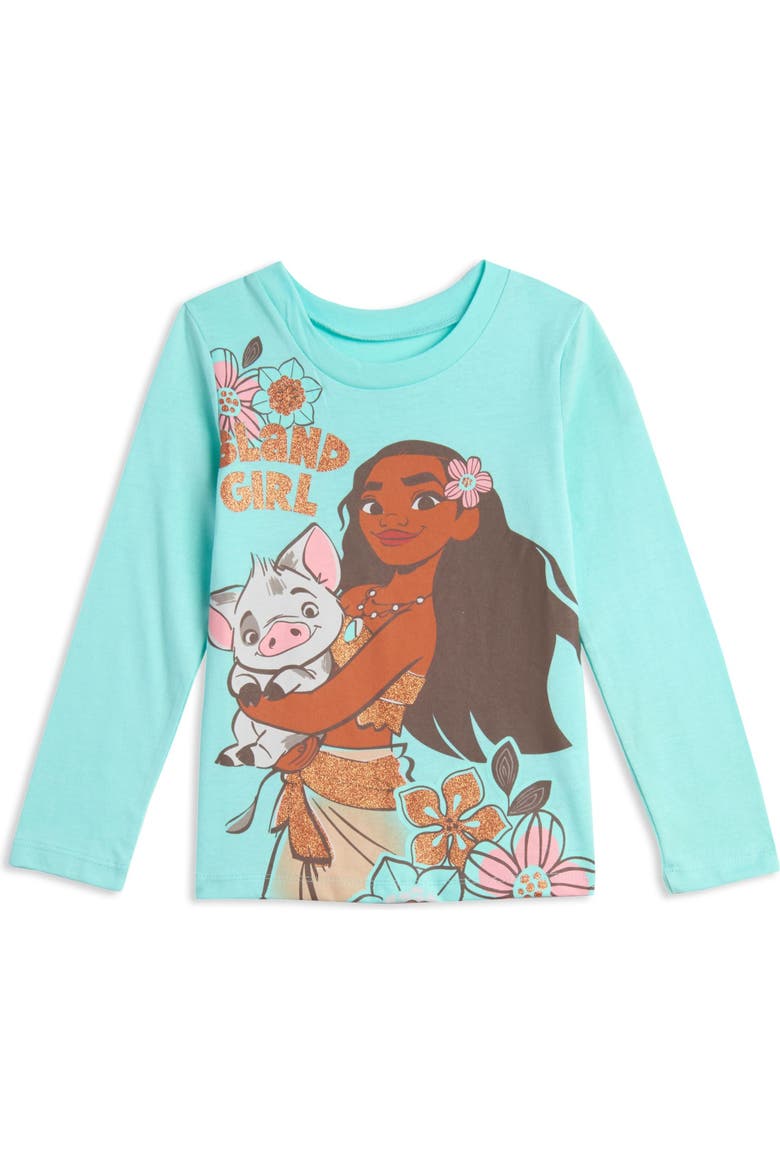 Moana 2-Piece Long Sleeve T-Shirt Set, Alternate, color, Orange Mint Moana