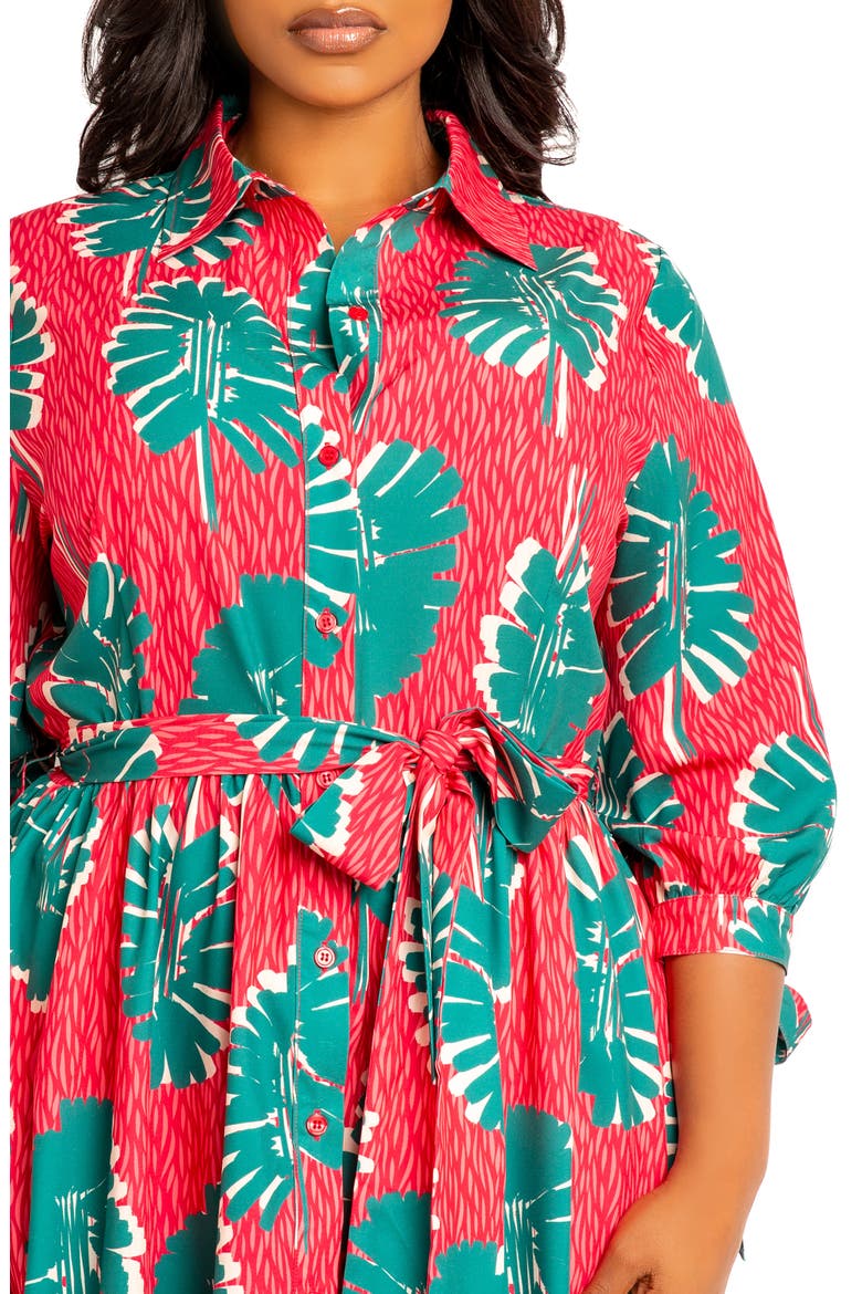 Mixed Print Maxi Shirtdress, Alternate, color, PINK MULTI