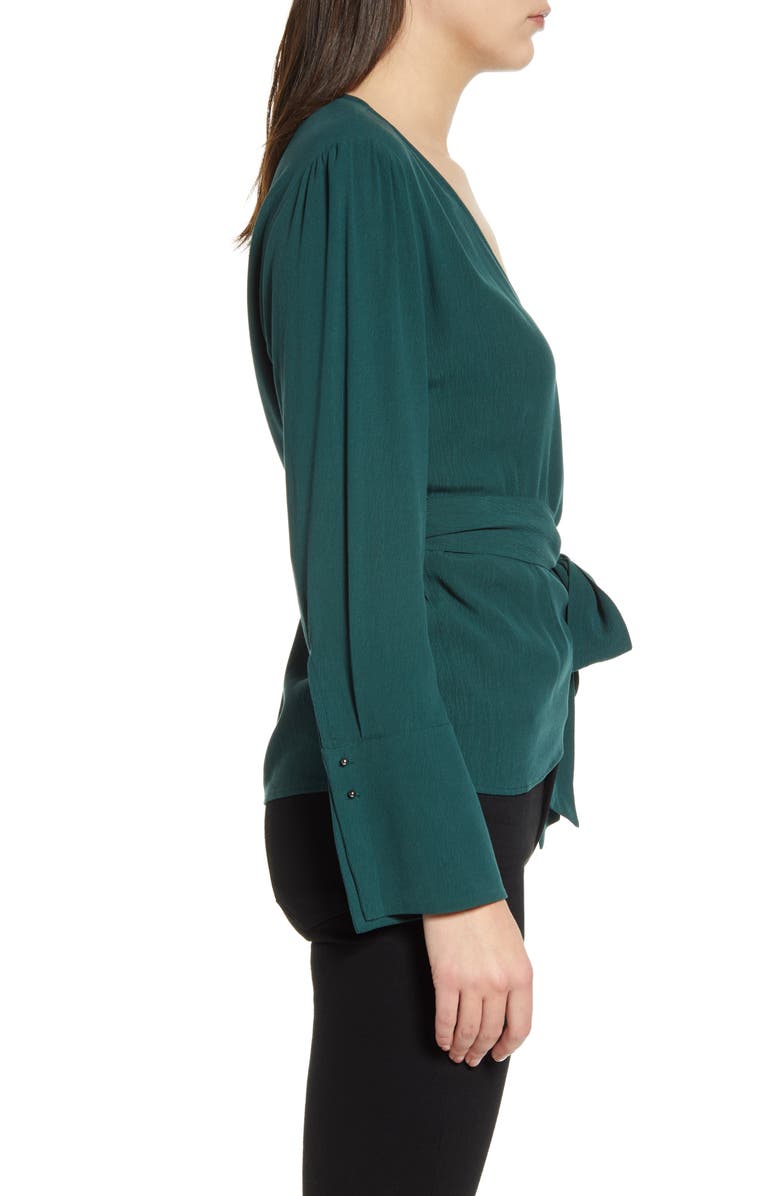 Chelsea28 Long Sleeve Wrap Blouse, Alternate, color, 